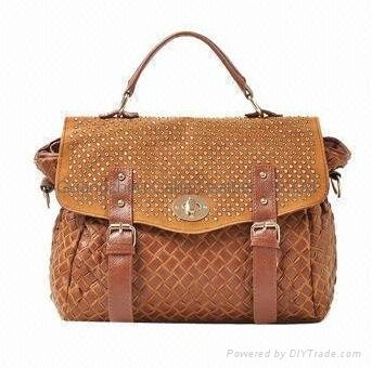 Crocheted Messenger Bag, Fashion Rivets & Diamonds, Low MOQ