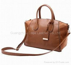 PU gusseted bag with metal zipper
