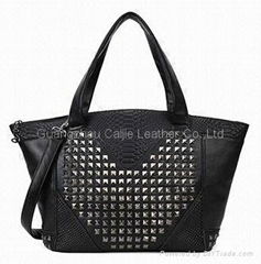 PU Handbags with Shiny Studs Pattern