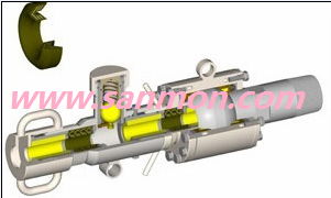 Stuffing box with self-adjustable head