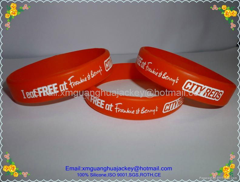 High quality custom silicone wristands with print logo 4