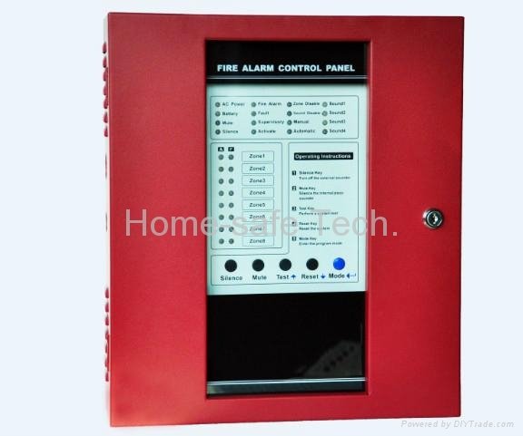 Conventional Fire Alarm Control Panel with eight Zones