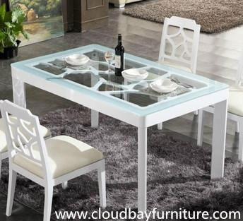 High gloss white dining table Dining Room Furniture
