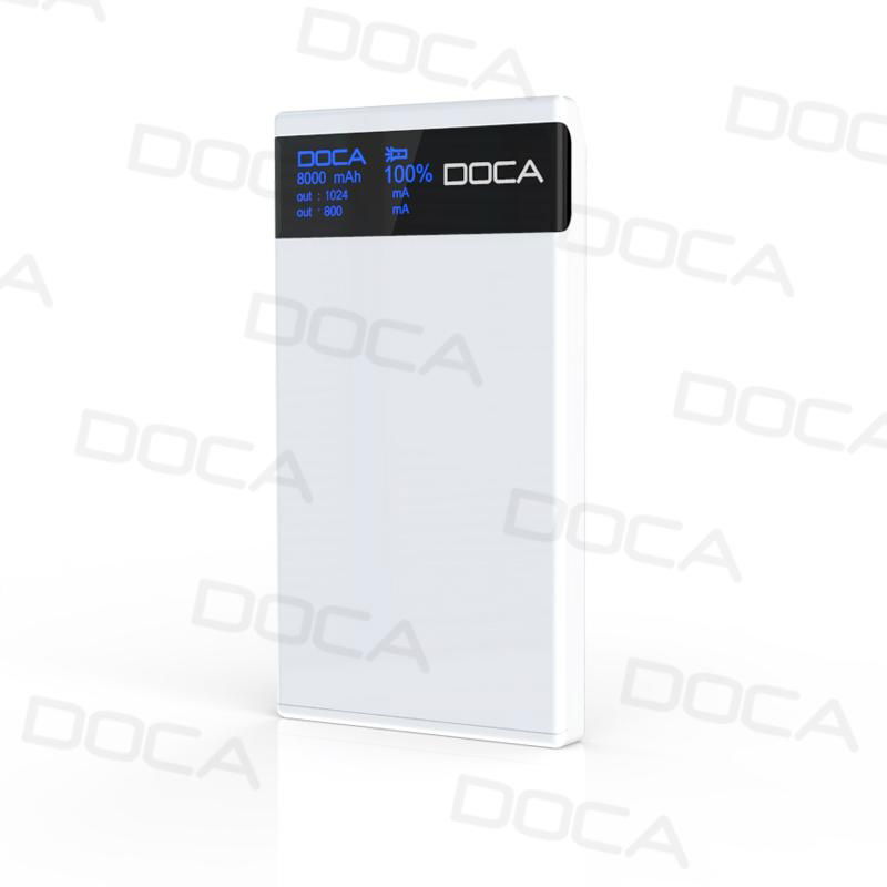 8000mah super high capacity powerbank with Large OLED Screen