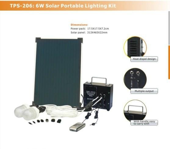 6W Solar Portable Lighting Kit