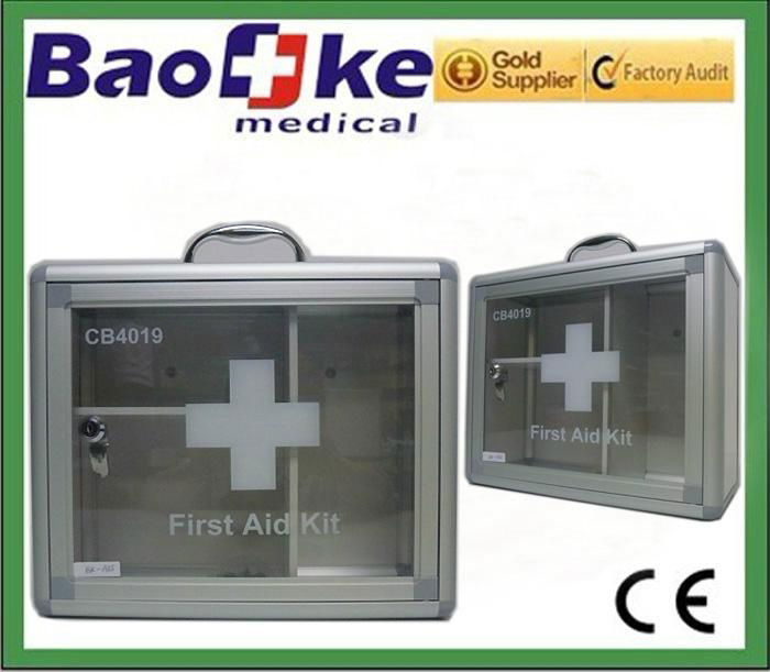 Wall mounted aluminium first aid box with complete emergency medical product 2