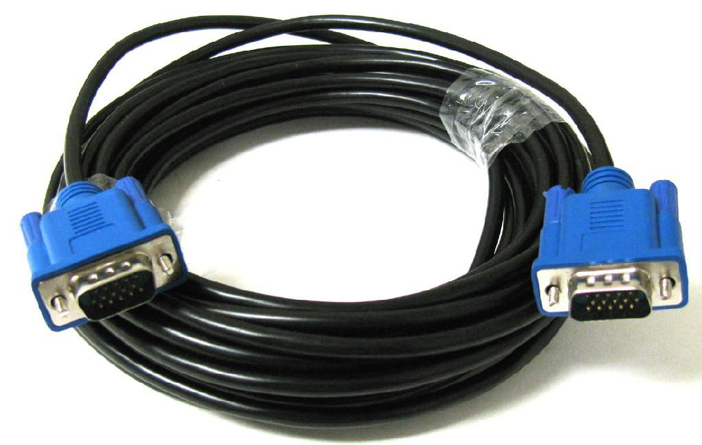15 PIN VGA Monitor Male 2 Male Cable BLUE CORD for PC TV 5