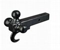 Triple Ball Mounts with Hook, Black Painted 1