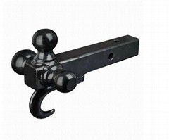 Triple Ball Mounts with Hook, Black Painted
