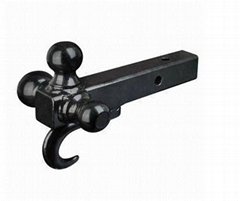 Triple Ball Mounts with Hook - Black Painted