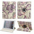 360 rotation leather case for ipad 3