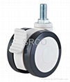 Eu.Double Ball Bearing Plastic Twin Wheels Medical Caster