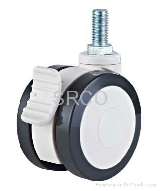 Eu.Double Ball Bearing Plastic Twin Wheels Medical Caster