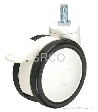 Eu.Double Ball Bearing Plastic Twin Wheels Medical Caster 2