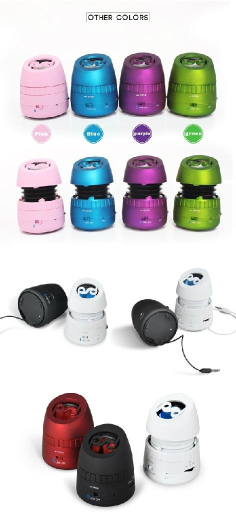 Gift mini speaker with multi-color and 1200mAh Battery 3