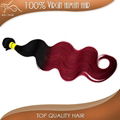 grade 6A ombre color 1b#-burgundy body wave indian human hair extensions 3
