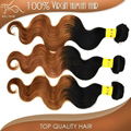 two tones human hair indian virgin hair