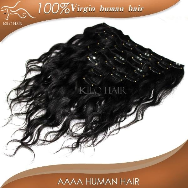 clip on human hair extensions 5pcs-10pcs per set virgin brazilian hair