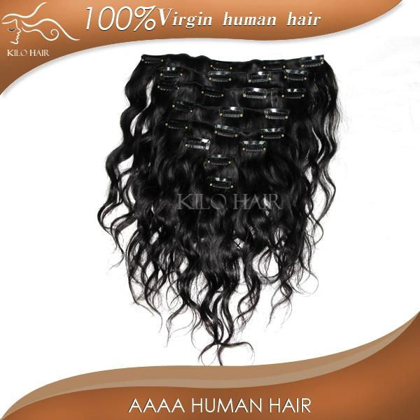 clip on human hair extensions 5pcs-10pcs per set virgin brazilian hair 4