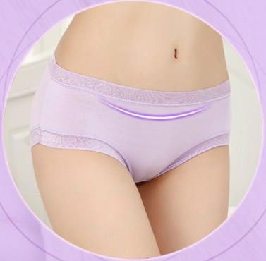 stretch confort soft Bamboo Fiber Lace Pure Color brief Underwear