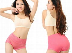 hipster Modal wih Lace waistband Pure Color brief Underwear 