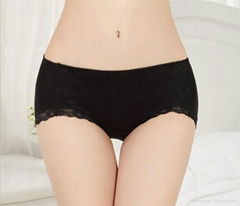 Bamboo Fiber Lace Pure Color fashionable brief Underwear 