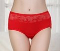 Confort Bamboo Fiber Lace assorted solid Color brief Underwear  5