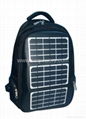 2014 new 8w solar laptop backpack leather+cloth 1