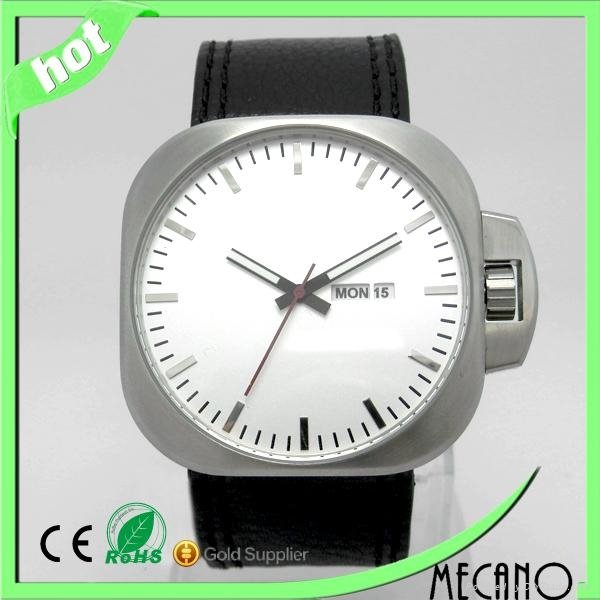 High quality watches men stainless steel watch genuine leather watch 