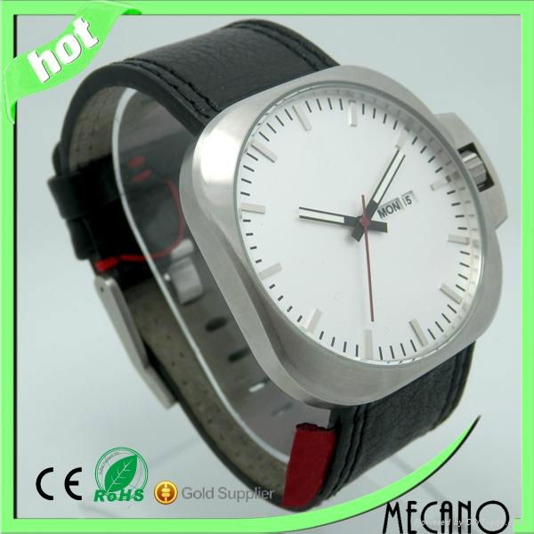 High quality watches men stainless steel watch genuine leather watch  3