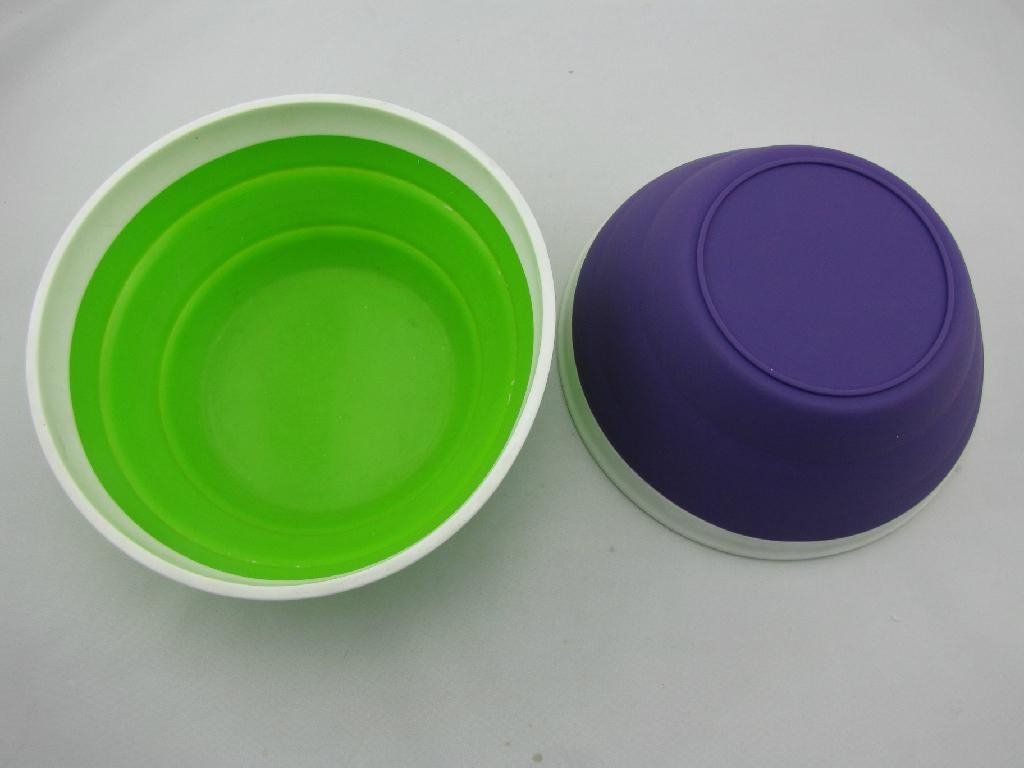 silicone indeformable foldable hollow bowl