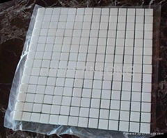 Pure White Artificial Crystallized Glass Stone Mosaics 
