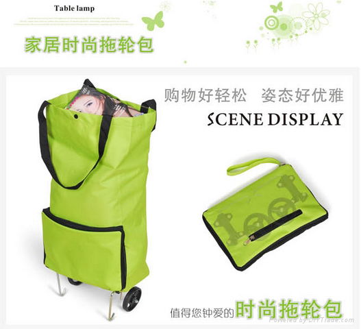 promotional trolley shopping bag wheel shopper bag gift bag foldable bag  3