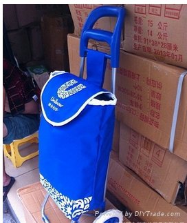 polyester  shopping  trolleybag carry foldable Portable Folding Trolley Shopping 2