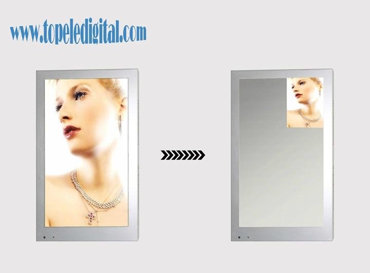 26inch indoor wall-mounted magic mirror LCD advertising player for bathroom 