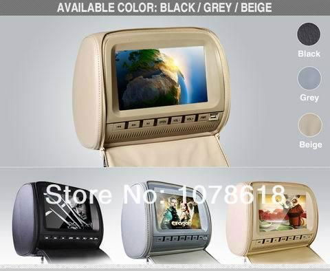 9 inch headrest dvd player with touch screen or digital panel  3 colors 2