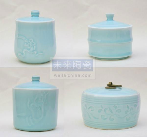 手繪景德鎮陶瓷茶葉罐 2