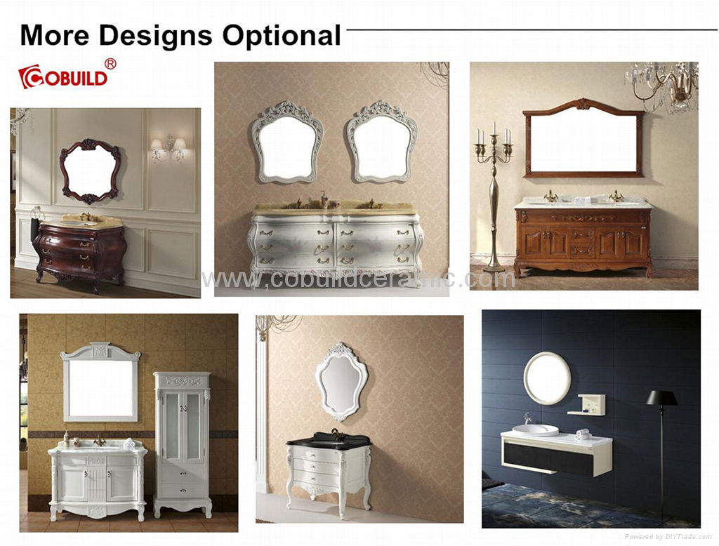 Unique Design Oak Mirror Bathroom Cabinet,Classical Bathroom Vanity 2