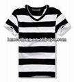 2014 Cheap Stripes V Neck Short Sleeve Loose Man T Shirt,100% cotton t-shirts ma