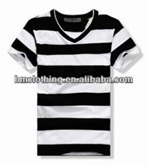 2014 Cheap Stripes V Neck Short Sleeve