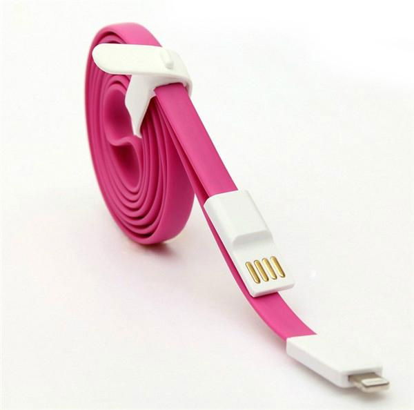 Magnetic Flat USB Cable For iPhone 5/5S/5C support ios7
