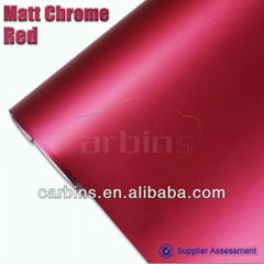 High Quality 1.52*20m Matte Red Chrome Vinyl Film For Car Decoration