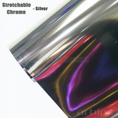 1.52*20m Excellent Silver Stretch Chrome Car Vinyl Wrap