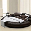 Bisini Modern Genuine Leather Round Bed