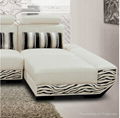 New Item--Modern Pure White Genuine Leather Corner Sectional Sofa 4