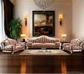 High End Luxury Noble Genuine Leather Wooden Sofa Design 1