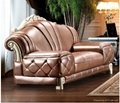 High End Luxury Noble Genuine Leather Wooden Sofa Design 3