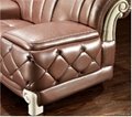High End Luxury Noble Genuine Leather Wooden Sofa Design 4