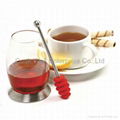 silicone honey dipper with stainless steel handle 2