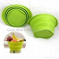 Kitchen tools Silicone vergatable colander silicone collapsible strainer  1